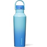 Corkcicle Sport Canteen - Keeps Drinks Cold 25 Hours - Stainless Steel Water Bottle - Triple-Insulated - Spill-Proof - Summer Drinkware Gift - Keeps Drinks Ice Cold - 20 oz - Boom Box Blue