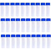 Twdrer 50 Pcs 5ml Plastic Graduated Vials | Leak-Proof Test Sample Bottles with Screw Caps &amp; 1-5ml Scale for Lab, Labware &amp; Small Storage