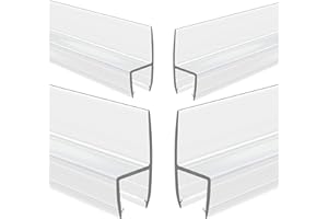 GEZMR 4-Pack Frameless Shower Door Side Seal Strip Shower Door Bottom Seal Shower Door Sweep for 3/8 Inch Thick Glass, Vertic