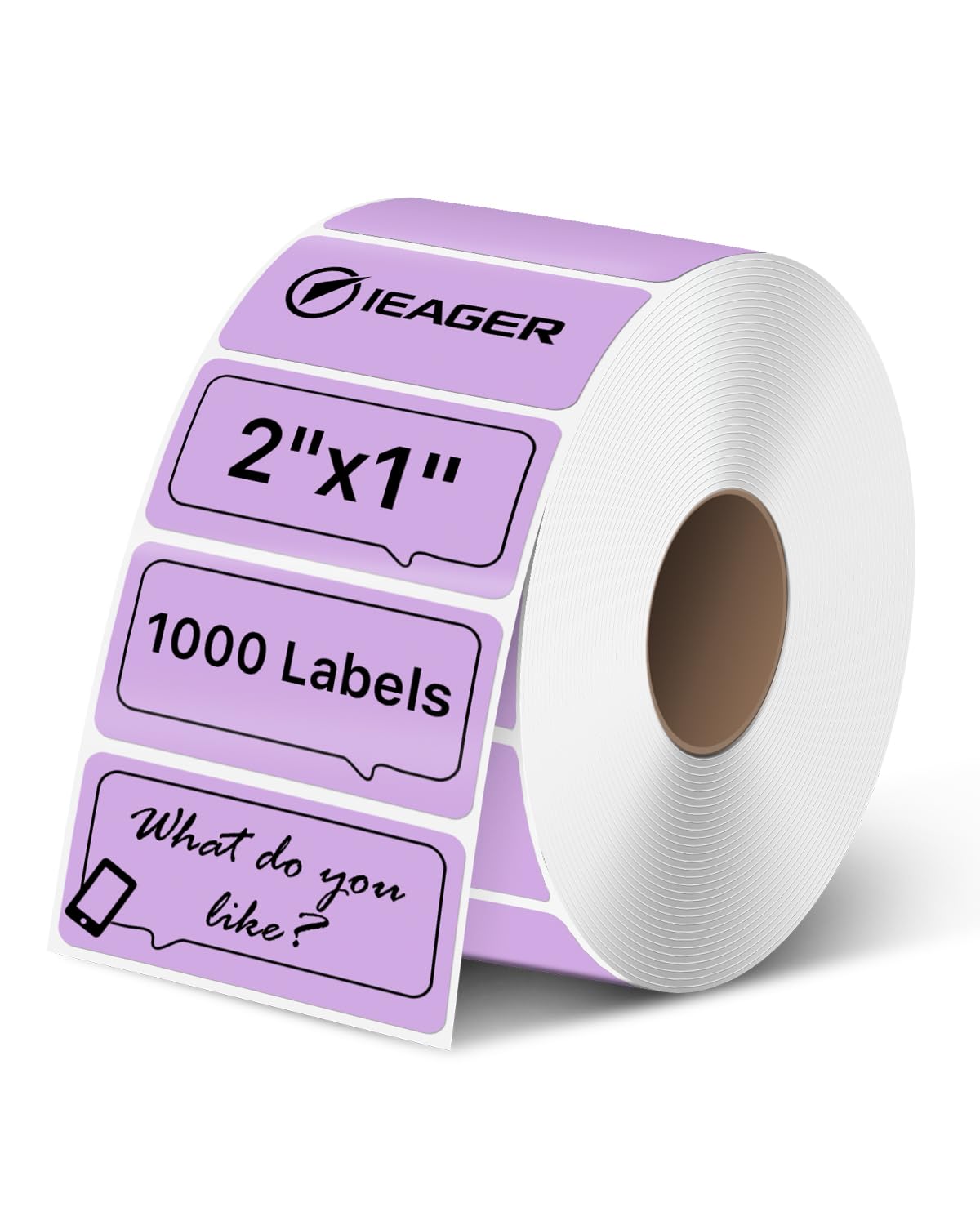 Photo 1 of iEager 2x1 Inch Thermal Labels, Purple Rectangle Thermal Printer Stickers, Durable Shipping Label Printer Sticker for Barcode, Name, Address, 1000 Labels/Roll