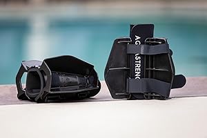 Aquastrength Aquatic Resistance Fins | Increase Drag for Strength & Toning | Pool Fitness Water Leg Weights | Lower Body Pool Weight | Quick Start Guide and Online Programs.