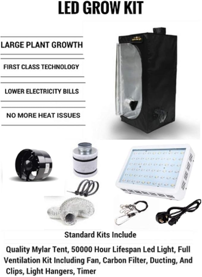 LED Grow Tent Kit Complete LED Indoor Growing System with an