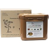 Crazy Korean Cooking Premium Kimchi, Sauerkraut Fermentation and Storage Container with Inner Vacuum Lid (0.4 Gal Sandy Brown (1.7L))