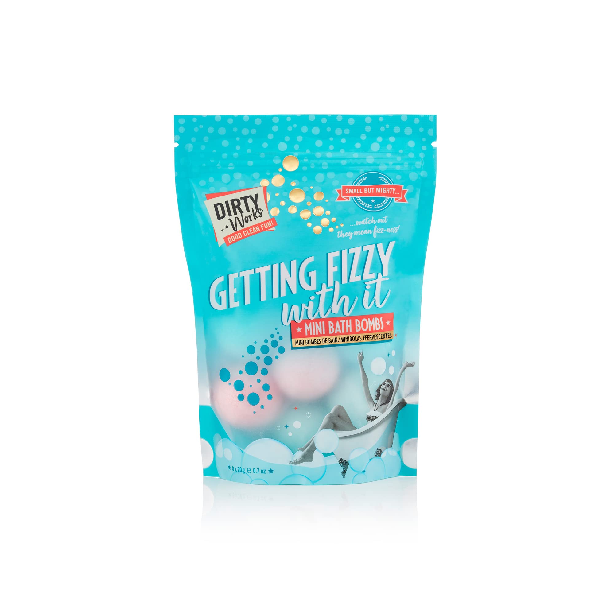Dirty Works Getting Fizzy with It Mini Bath Bombs, 8 x 20g Vegan Bath Fizzers, 160g