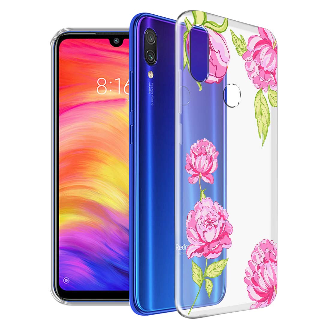 Fashionury ''Pink Lily'' Redmi Note 7S Transparent Printed Back Case
