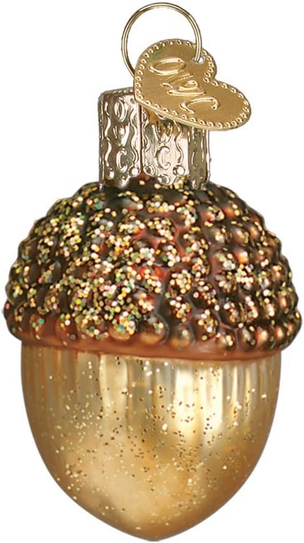 Ornaments - Old World Christmas Ornaments: Small Acorn Glass Blown Ornaments for Christmas Tree (28051)