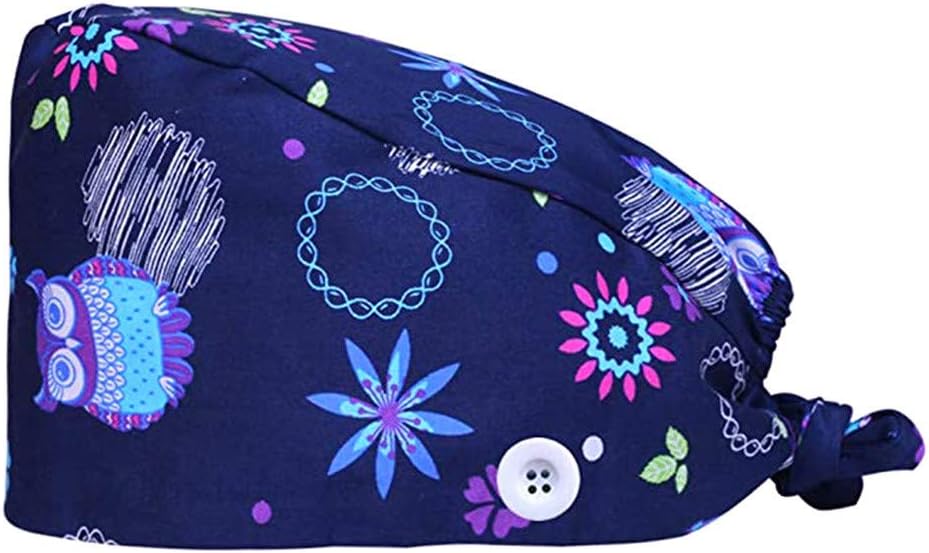 Watonic Button Work Hat Scrub Cap Doctor Nurse Surgical Medical Uniform
