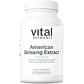 Vital Nutrients - American Ginseng - Energy Support - Mental and Physical Endurance - 100 Vegetarian Capsules per Bottle - 250 mg