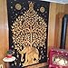 Your Spirit Space (TM Black/Gold Good Luck Elephant Tapestry-Tree of Life. Quality Home or Dorm Hippie Wall Hanging. The Ultimate Bohemian Tapestry Decoration