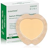 Sacrum Foam Dressing with Border - Silicone Adhesive 7"x7" Waterproof Sacral Wound Dressing - High Absorbent Pads Breathable Bed Sore Pressure Wound Care Bandages 5 Packs