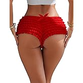 sunshinelady Womens Mesh Ruffle Panties Y2K Lolita Bloomers Frilly Booty Mini Shorts Sexy Coquette Boyshorts Underwear S-3XL