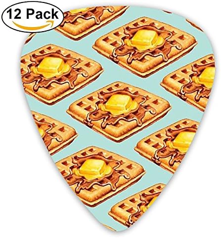Celluloid Guitar Picks, Waffles Plectrums 6 Pack For Guitar Bass 0.46mm, 0.71mm, 0.96mm Optional