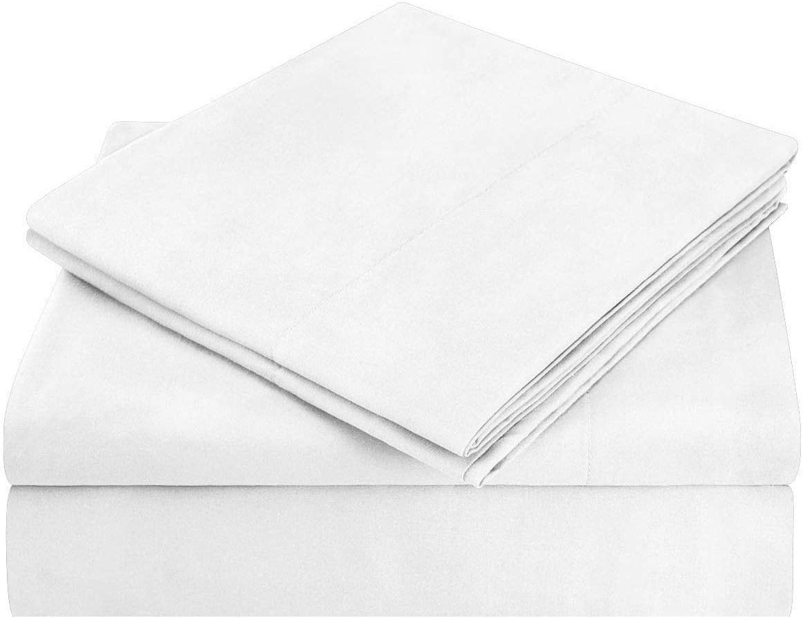 HOMEIDEAS Bed Sheets Set Extra Soft Brushed Microfiber 1800 Bedding Sheets - Deep Pocket, Wrinkle & Fade Free - 4 Piece(Queen,White): Home & Kitchen