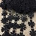 5 Yard Lot, Margarita Daisy Flower Venise Lace Trim, Gorgeous, Black, 1