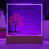 Daughter Keepsake - Lamp of Love, Unique Birthday Gift for Daughter, Square Led Acrylic Plaque with Meaningful Message on Display, Best Gift Idea for Christmas, Daughter's Love Plaque, Gift from Mom