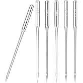 60 Pcs Universal Sewing Machine Needles, 6 Sizes 65/9 75/11 80/12 90/14 100/16 110/18 Brother Sewing Machine Needles for Home Sewing-Machines