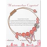 TACBSP Crystal Butterfly Bracelets for Women Amethyst Crystal Beaded Bracelets Adjustable Butterfly Charm Bracelets Crystal Jewelry Gifts for Women
