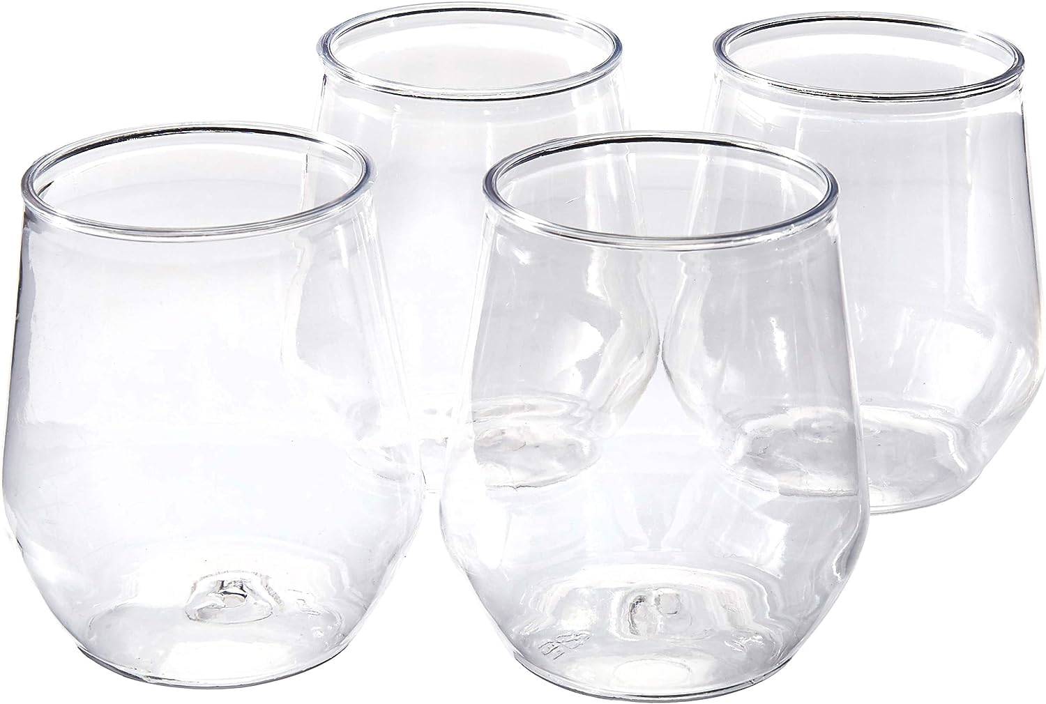 Photo 1 of 12 oz Unbreakable Stemless Plastic Wine Champagne Glasses Elegant Durable Reusable Shatterproof Indoor Outdoor Ideal for Home, Office, Bars, Wedding, Bridal Baby Shower (40)
