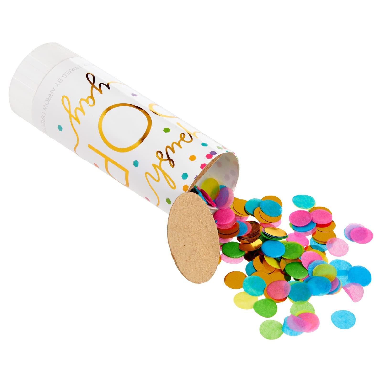 Sparkle and Bash Confetti Poppers 20 Pack Rainbow Shakers - Multicolor Mini Poppers 1.5in x 4.3in - Push Pop Design Bulk Mini Confetti Cannons