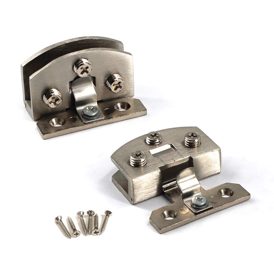 SeeRaphee 90° Glass Door Pivot Hinge Kit, Zinc Alloy, Polished, Clear, 4pcs with Screws, 5-8mm Glass, 20kg Capacity