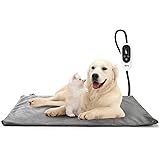 Toozey Pet Heating Pad, Temperature Adjustable Dog Cat Heating Pad with Timer, Waterproof Pet Heating Pads for Cats Dogs with