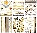 Terra Tattoos Gold Metallic Temporary Tattoos Waterproof Nontoxic Long Lasting Perfect for Beach, Festivals, & more (Festival)