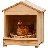 Wooden Chicken Nesting 32x29x38cm Portable Chicken Coop with Detachable Ramp, Indoor/Outdoor Hen House for Egg Laying - Can be Wall-Mounted or Ground Use, Easy Clean Poultry Supplies for Backyard Farm