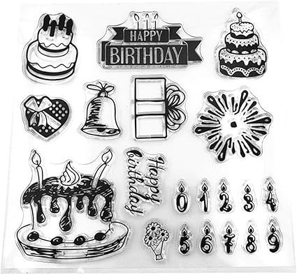 Tampon En Silicone Transparent Pour Gateau D Anniversaire Scrapbooking Gaufrage Album Photo Decoration Carte En Papier Artisanat Cadeau Fait A La Main Amazon Fr Cuisine Maison