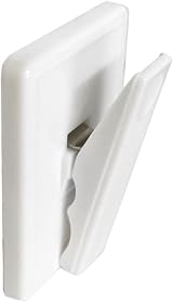 Merriway BH03999 White Plastic Self Adhesive Sprung Bill Clip 3 Pack view 2