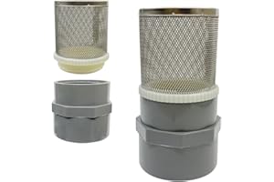 Cotonlake DN20 inch Stainless Steel Filter Cover Connected to 3/4" DN20 Grey PVC Water Pipe, Suction Strainers Used to Remove Debris and Reduce Solid Entry(1pcs)