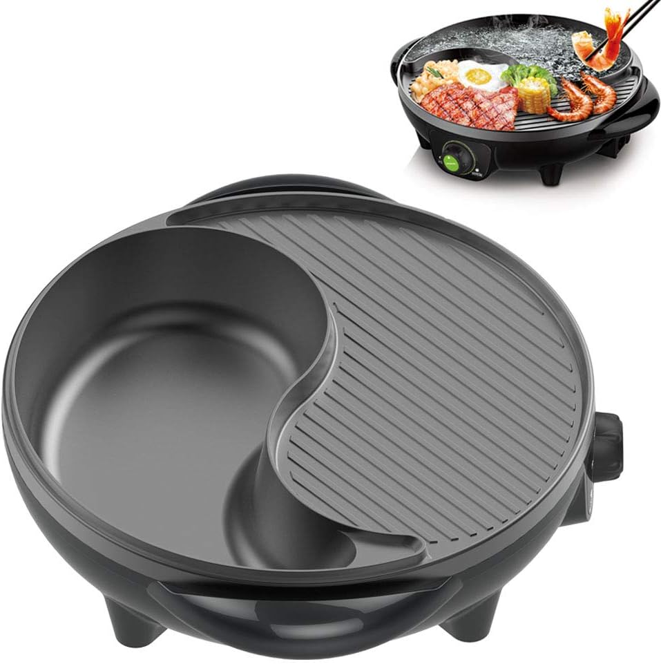 LIVEN Electric Shabu Shabu Pot with Grill and NonStick