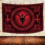 UHOMETAP Goat Head Pentagram Tapestry Gothic Devil