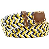 Huyfhksd Mixed Color Woven Stretch Braided Belts for Men and Women Fashion Elastic Belts