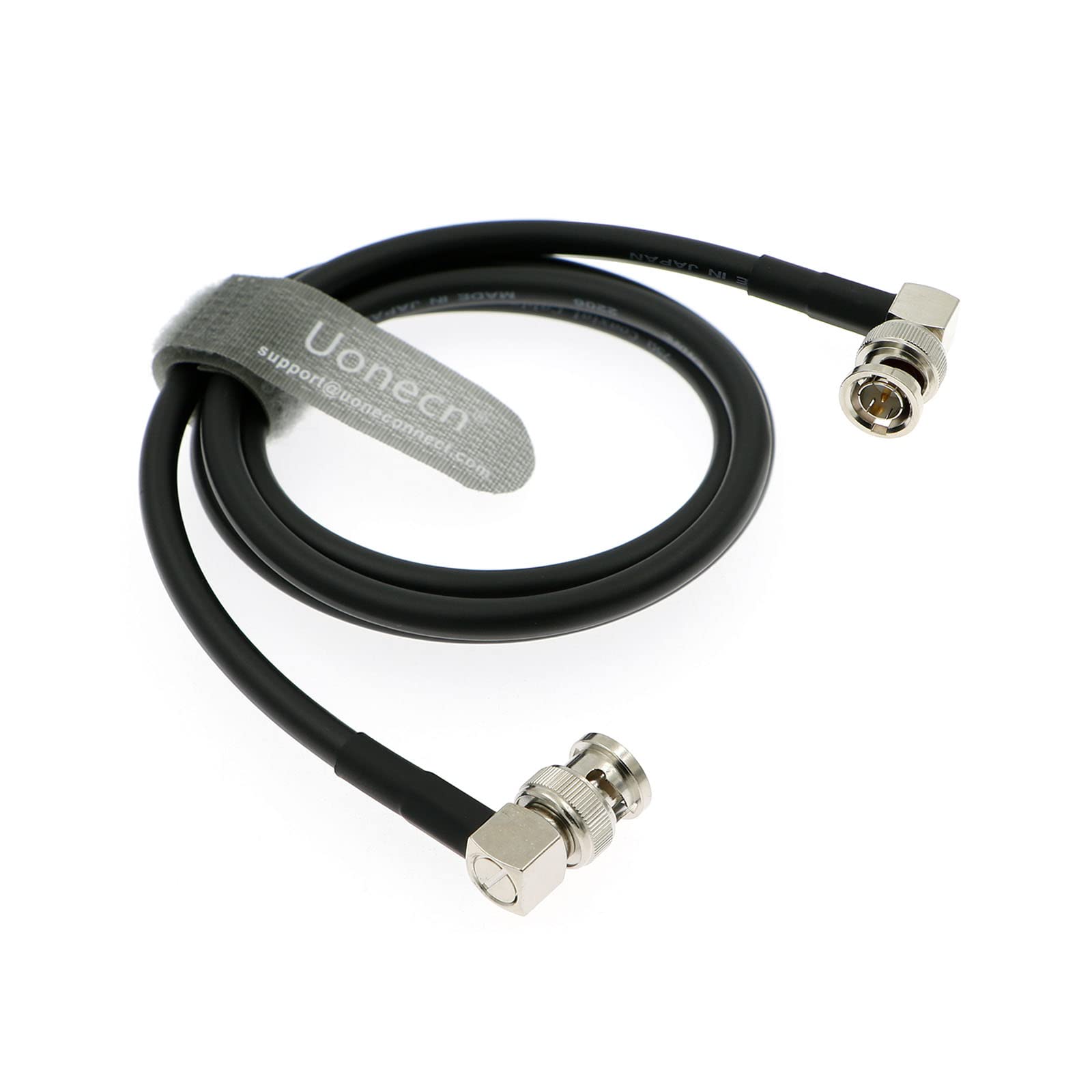 Uonecn 12G HD SDI BNC Coaxial Cable Male to Male L-Shaped Original Cable for 4K Video Camera 1M