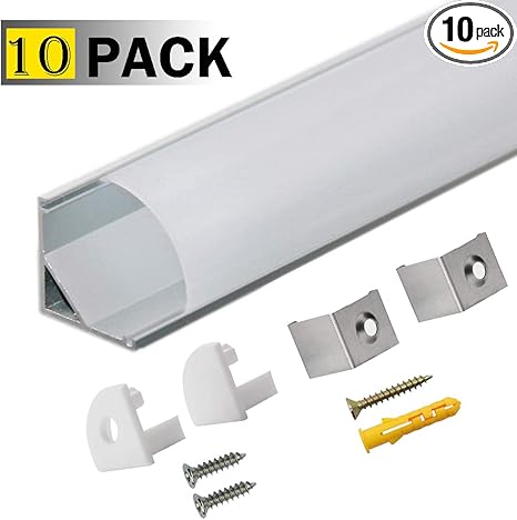 Starlandled 10 Pack Led Aluminum Channel V Shape With Milky Pc