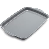 GreenPan Premiere Ovenware Healthy Ceramic Nonstick 13" x 9" Quarter Sheet Baking Pan, PFAS-Free, Warp-Free Bakeware, Durable Quick Heating, Oven & Broiler Safe to 600F, Dishwasher Safe, Gray