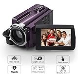 4K Camera Camcorder, Eamplest WiFi Ultra HD Video Camera 48MP 16X Digital Zoom Night Vision Handheld Camcorders with 3" LED Touchscreen, 2 Batteries and One Extra Battery Charger Bay(Camcorder-4K)