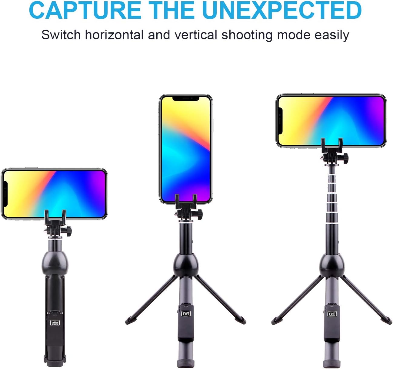 Selfie Stick Tripod Bluetooth, LATZZ 45 Inch Phone Tripod, Extendable iPhone Stand Tripod with Wireless Remote Shutter Compatible iPhone 11Pro/Xs MAX/XR/X/8/8P/7/7P/6/6P/Galaxy Note 8/S10/S9+/S9, More