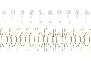uxcell 10Pcs Plate Hanger, 4 inch universal Brass Invisible Wall Plate Hangers with 10Pcs Wall Hooks for Decorative Plates, G