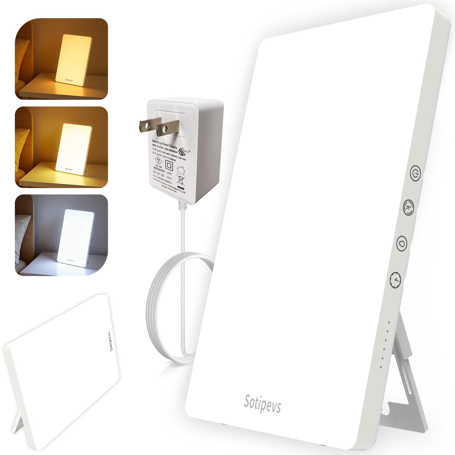 Photo 1 of Sotipevs Light Therapy Lamp, 15,000 Lux Happy Lamp, Adjustable Brightness UV-Free, Touch Control Sun Lamp with Memory Function Timer - Ideal for Home Office Desk Use to Boost Mood, Focus