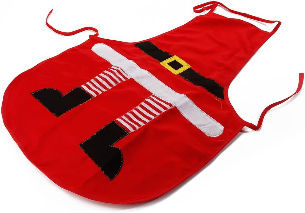 Tablier Père Noël Adulte/enfant - Tissu Coton - 55x68 Cm - Déco De Cuisine Amusante Pour Noël, Barbecue, Fêtes