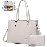 Lunch Tote Bag with Insulated Compartment for Women Daily Work, PU Leather Laptop Bag with 15.6 Inch Computer Compartment