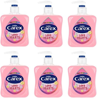 Carex Fun Editions Love Hearts Hand Wash 6 x 250ml Antibacterial Soap