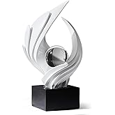 XYQXYQ Abstract Art Sculpture, Resin Gold Decorative Statue, Modern White Ornaments for Living Room, Decorativas Modernas for Coffee Table, Entryway & Office Collectibles (White)