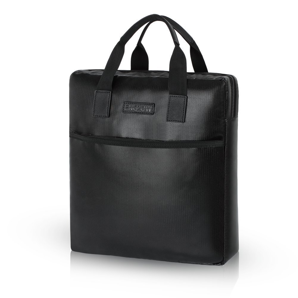 Water Resistant Briefcase Document Bag 15 x 11 x 3 inch NON-ITCHY Silicone Coated Fire Resistant Money Cash Holder Waterproof Safe Storage Handbag for Notebook Computer,Money,Documents,Jewelry Passport and more