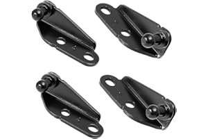 LAGOGIA Universal Gas Spring Mounting Bracket 10mm Ball Stud Pillar, for Lifting Cushion Air Spring Pillar Shock Absorption Mounting Kit Black 1-L Type (4 PCS)
