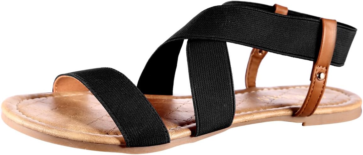 MUDAN Women's Elastic Flat Sandals