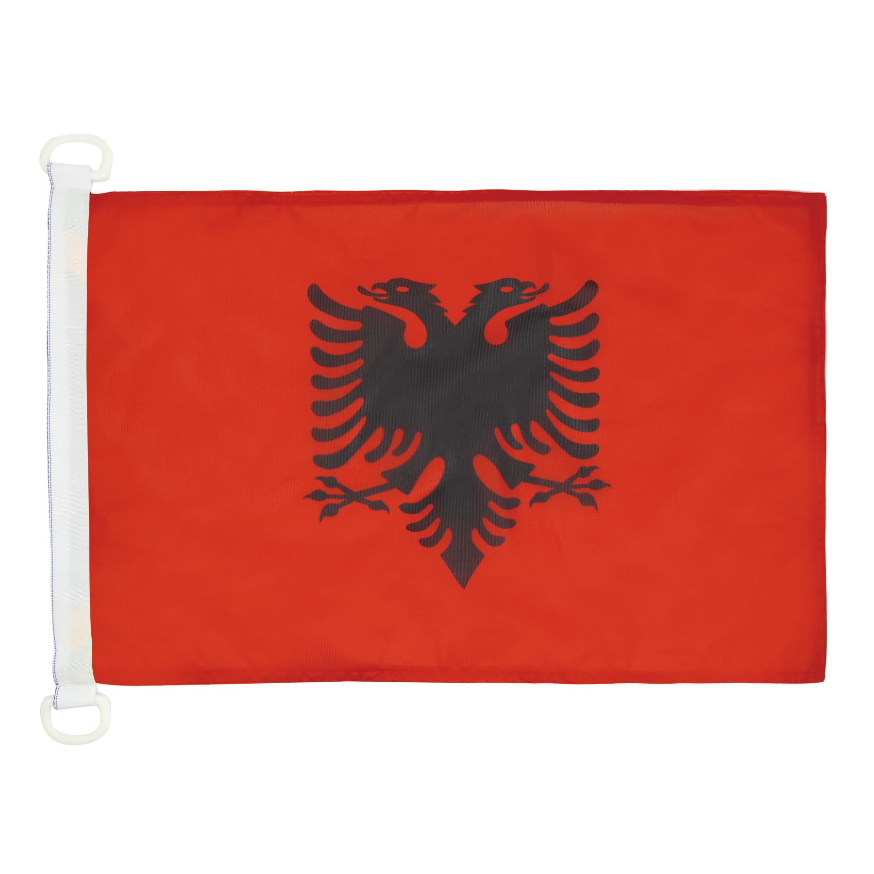 AZ FLAG - Albania Nautical Flag - 18'' x 12'' - For Outdoor and Boat - Albanian Banner Knitted Polyester with Two Plastic Rings - Vivid Colors - 12x18 in - 45x30 Cm — image 1