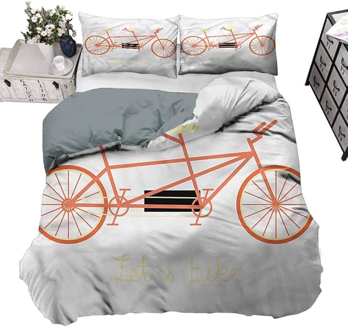 paintinghome Bedding Set Bicycle, Lets Bike Retro Vehicle AllPurpose