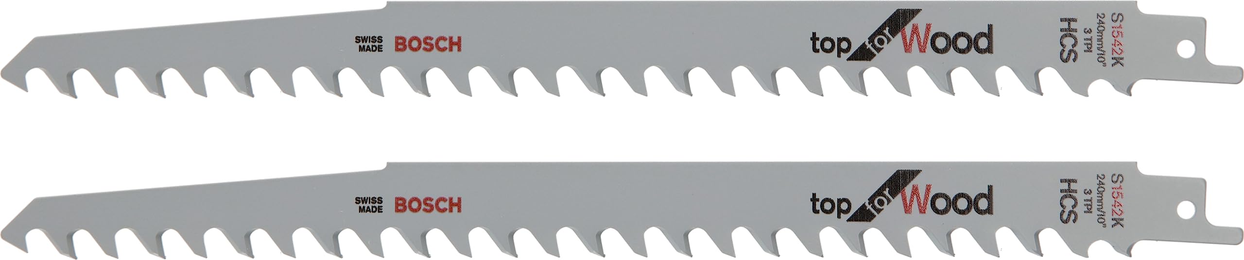Bosch DIY 2pcs HCS S 1542 K Reciprocating Saw Blade (Firewood, 240mm, Accessory for Keo)